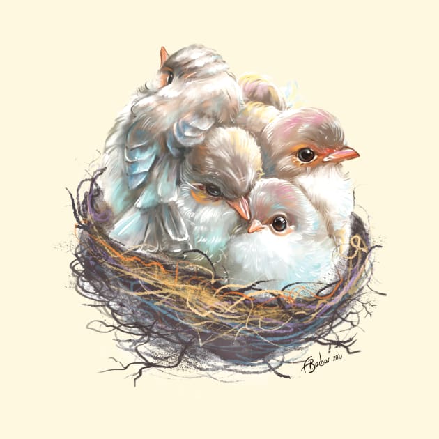 Birds on the nest by Alla