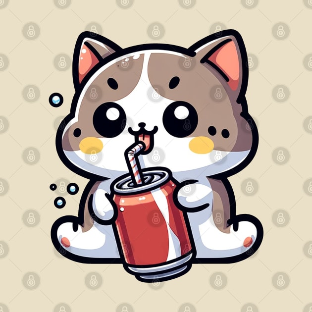 kitten drinking soda by Ferdi Everywhere