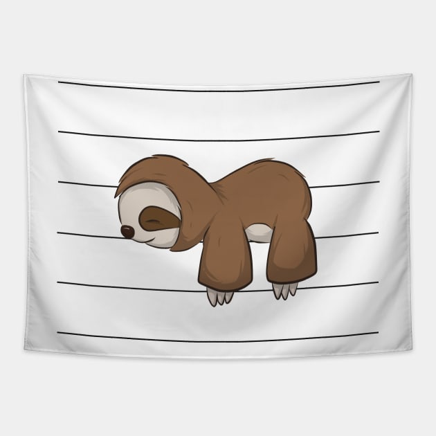 Slothy Sleepy Chiller Cute Lazy Kawaii Baby Sloth Tapestry by SkizzenMonster