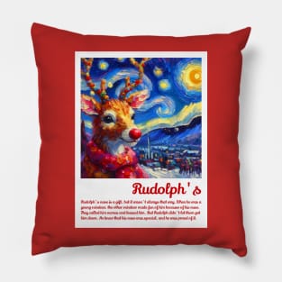 Rudolph rednose in starry night Pillow