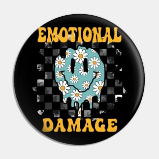 Emotional Damage Slogan, Daisy Melting Smile Pin