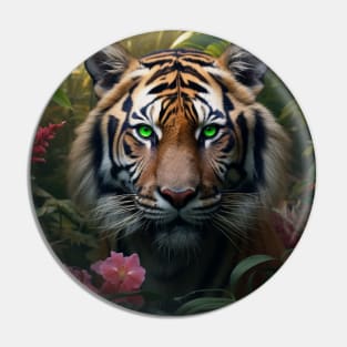 Green Eyed Tiger Pin