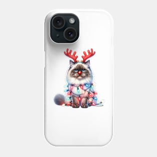 Christmas Red Nose Birman Cat Phone Case