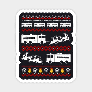 Christmas Firetruck firefighter fireman Magnet