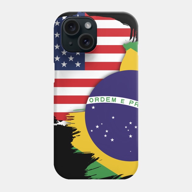 Jiu-jitsu: USA-Brazil Phone Case by albertobravoart