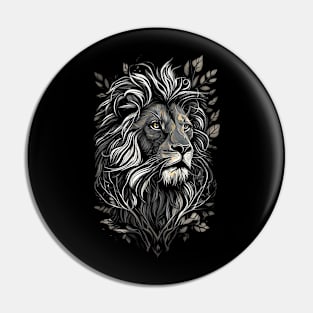 Floral Lion Pin