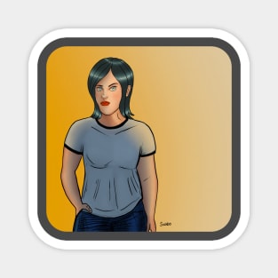 Girl in a T-Shirt Magnet