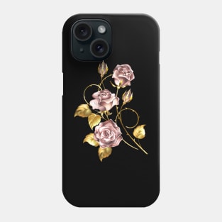 Pink Gold Roses without leaves Phone Case