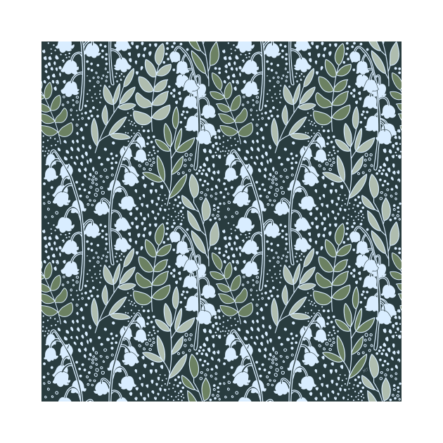 Lily of The Valley Pattern - Pantone Mega Matter by monitdesign