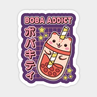 Boba Addict Cute Kawaii Cat Bubble Tea Cup Magnet