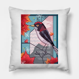 Maple leaves bird Pillow