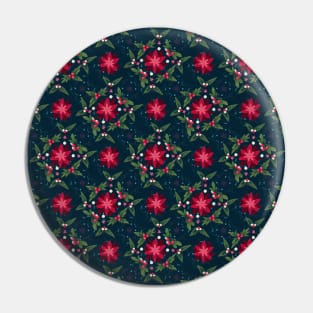 Poinsettia floral pattern Pin