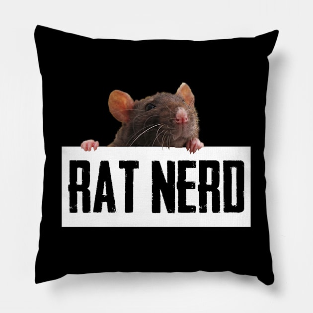 Rat - Rat Nerd Pillow by Kudostees