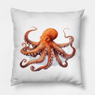 Orange Octopus Pillow