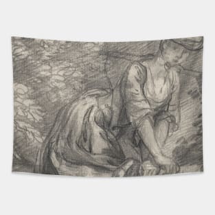 A Milkmaid Climbing a Stile by Thomas Gainsborough Tapestry