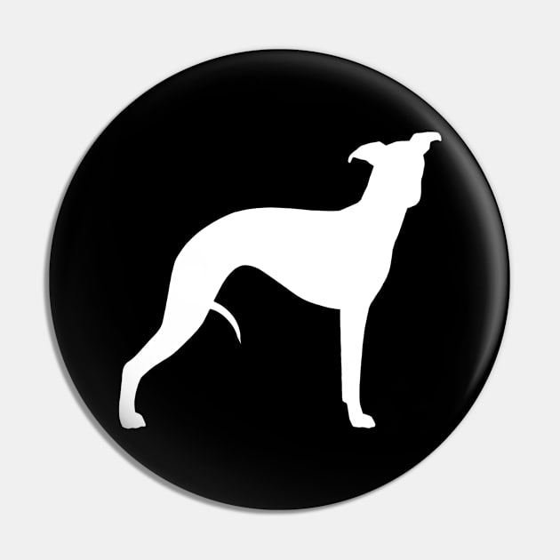 White Whippet Silhouette Pin by Coffee Squirrel