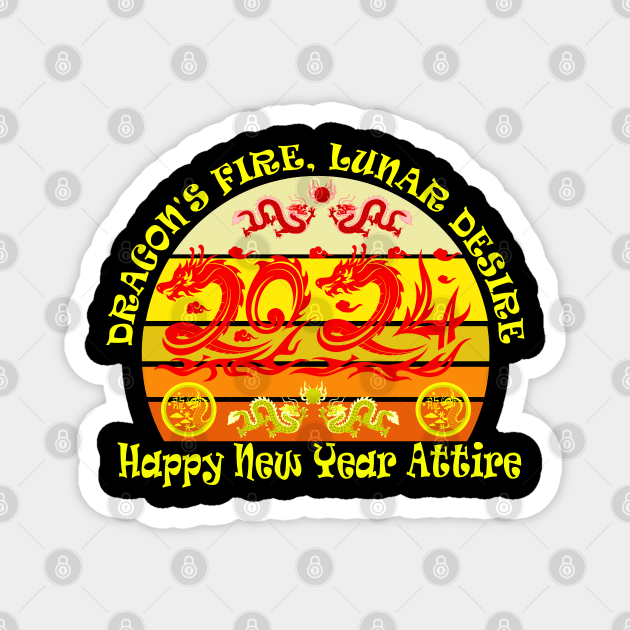 Dragon Dance, Lunar Romance- HAPPY NEW YEAR Magnet by TaansCreation 