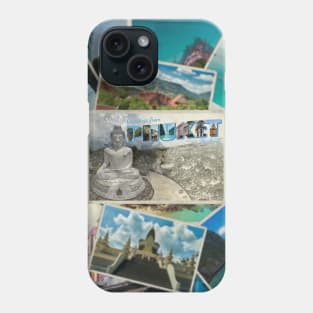 Greetings from Phuket in Thailand Vintage style retro souvenir Phone Case