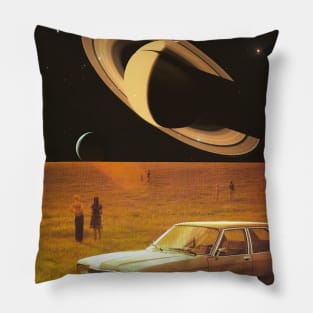 A Journey To Other Worlds - Space Collage, Retro Futurism, Sci-Fi Pillow