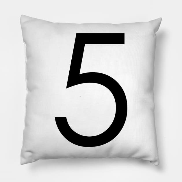 Simple Black Number #5 Five Pillow by Pavlushkaaa