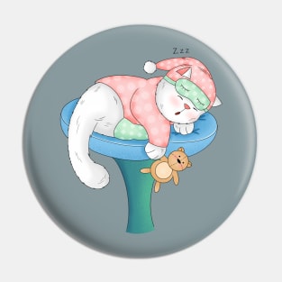 Cute Cat Sleeping On A Cat Tree Pin