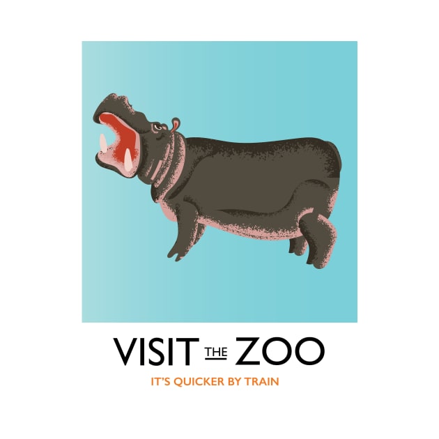 Visit the Zoo Hippo Train poster by nickemporium1