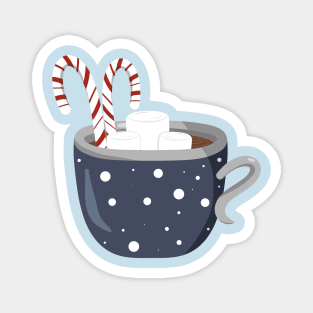 Peppermint Hot Chocolate with Marshmallows Magnet