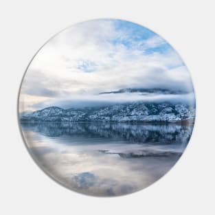 Winter Mountain Lake Reflections Pin