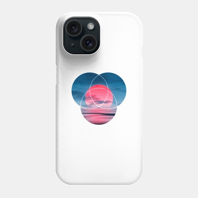 Warm Sun Over Cold Waters - Geometric Circles Sunset Phone Case by Everyday Inspiration