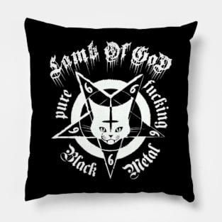 Cat metal lamb of god art Pillow