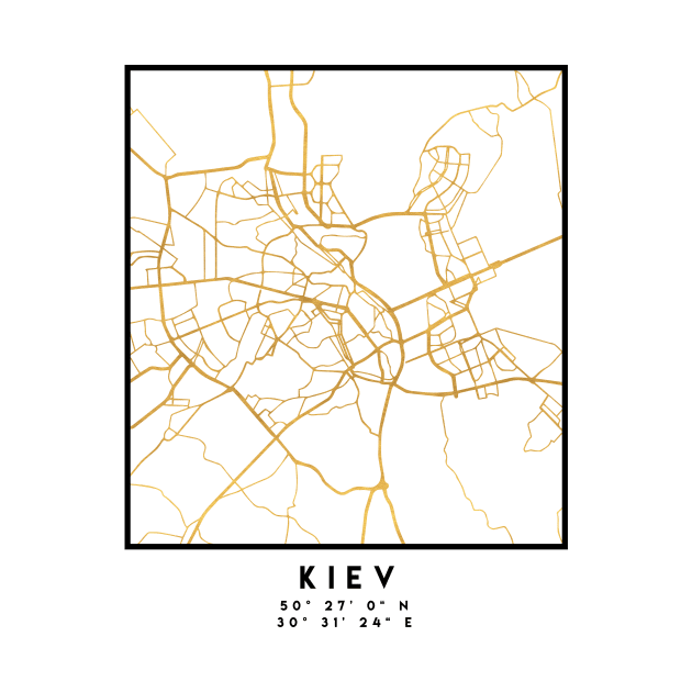 KIEV UKRAINE CITY STREET MAP ART by deificusArt