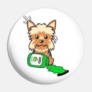 Naughty Yorkshire Terrier Spilled Wasabi Pin
