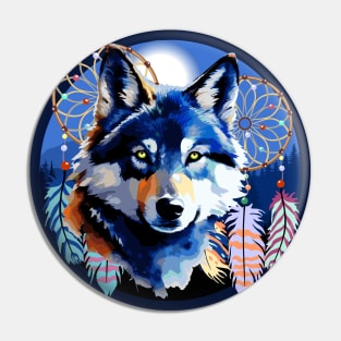 Wolf Native Animal Spirit Pin