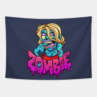 Female Cartoon zombie Tapestry