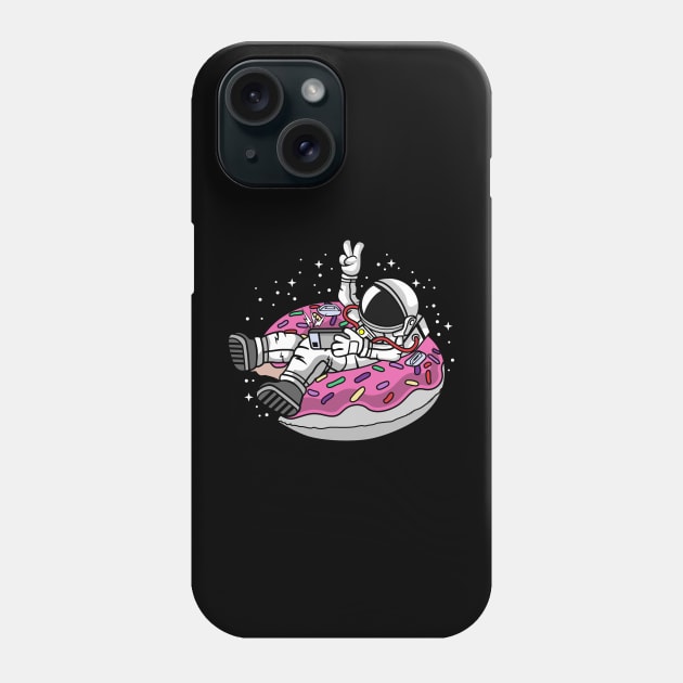 Astronaut on Ring Donut Phone Case by Print2Press