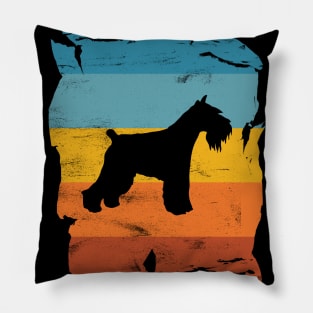 Giant Schnauzer Distressed Vintage Retro Silhouette Pillow