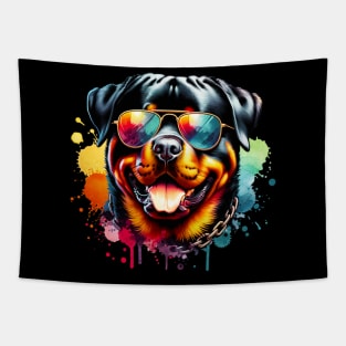 Watercolor Rottweiler Dog Tapestry