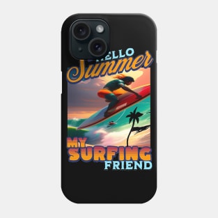 Riding Therapy, Hello Summer Vintage Funny Surfer Riding Surf Racing Surfing Lover Gifts Phone Case