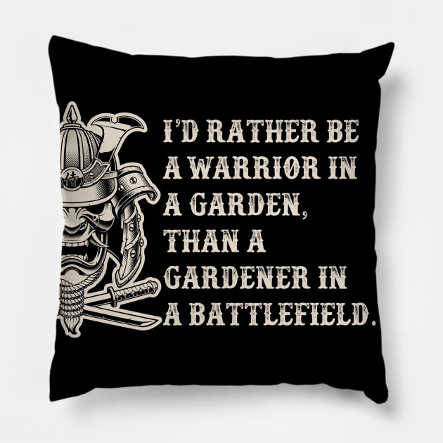 Warrior Code Pillow by Alema Art