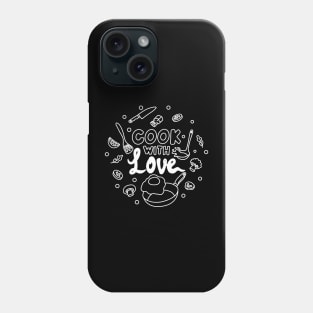 Cook with Love Line Art Phone Case