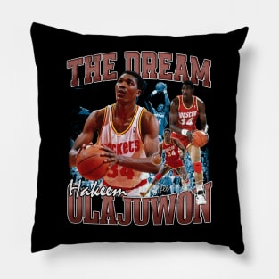 Hakeem Olajuwon The Dream Basketball Legend Signature Vintage Retro 80s 90s Bootleg Rap Style Pillow