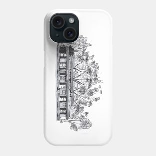 Australian Art: Pen & Ink Drawing of an Abandoned Pub Hotel Phone Case