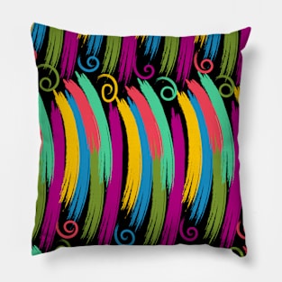 Colorful Brush and squral pattern Pillow