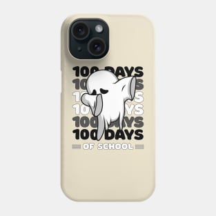 100 Days of school typography featuring a Cute Dabbing ghost #4 Phone Case