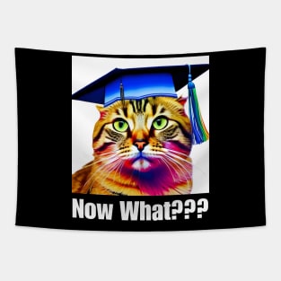 Now What? Clueless Cat - Graduation Design Tapestry