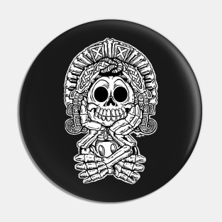 Adorable Aztec Death God Pin