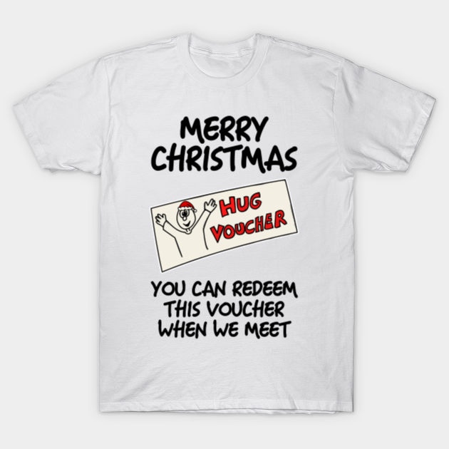 Discover Merry Christmas 2020 Hug Voucher Lockdown Quarantine Hugging - Lockdown Christmas - T-Shirt