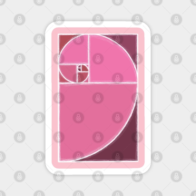 pink fibonacci spiral Magnet by weilertsen