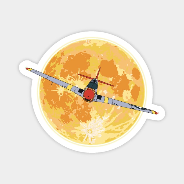 P-51 Mustang Full Moon Magnet by Kassi Skye