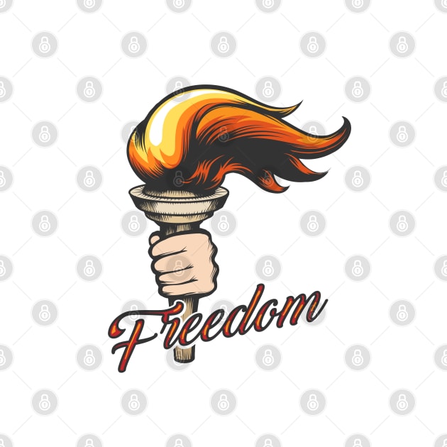 Hand with Torch and Wording Freedom by devaleta